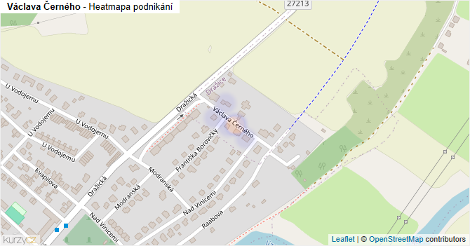 Václava Černého - mapa podnikání