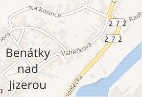 Vaněčkova v obci Benátky nad Jizerou - mapa ulice