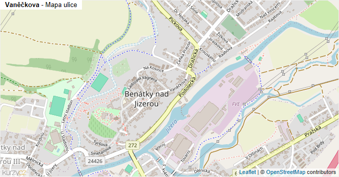 Vaněčkova - mapa ulice