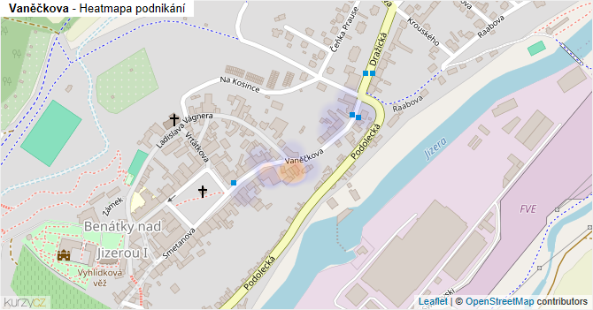 Vaněčkova - mapa podnikání