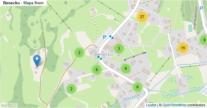 Benecko - mapa firem