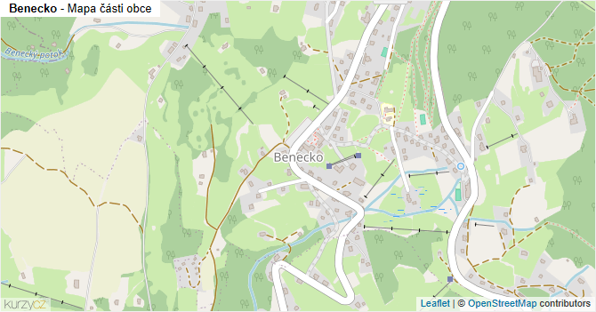 Benecko - mapa části obce