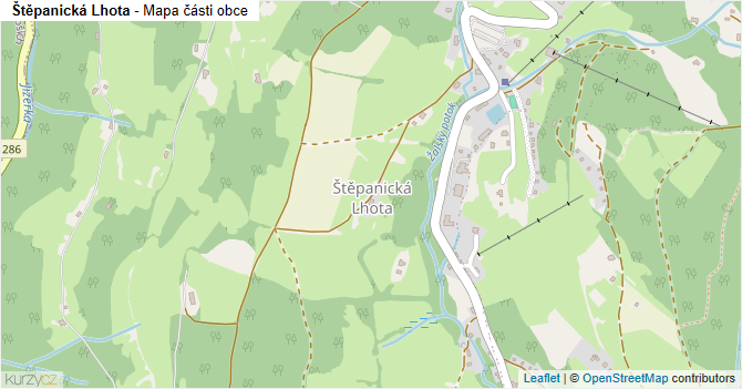 Štěpanická Lhota - mapa části obce