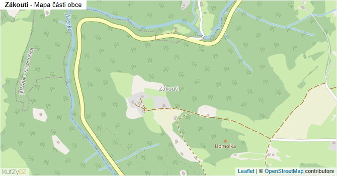 Zákoutí - mapa části obce