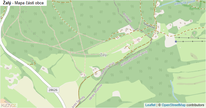 Žalý - mapa části obce