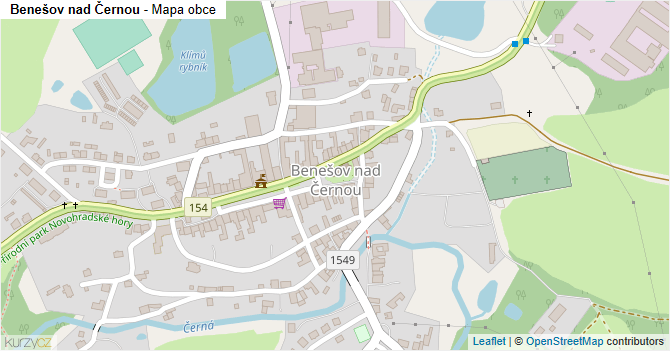 Benešov nad Černou - mapa obce