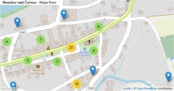Benešov nad Černou - mapa firem