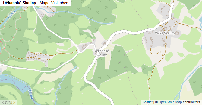 Děkanské Skaliny - mapa části obce