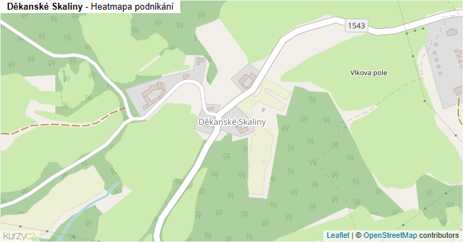 Děkanské Skaliny - mapa podnikání