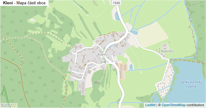 Klení - mapa části obce