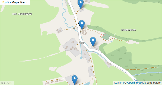 Kuří - mapa firem