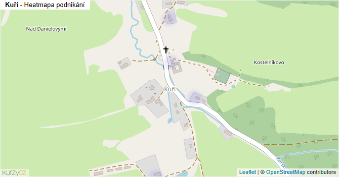 Kuří - mapa podnikání