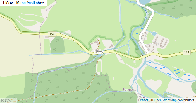 Ličov - mapa části obce