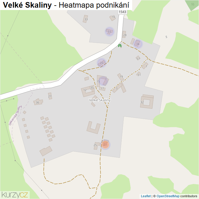 Mapa Velké Skaliny - Firmy v části obce.