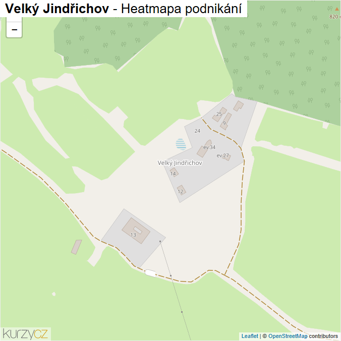 Mapa Velký Jindřichov - Firmy v části obce.