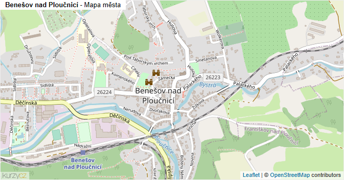 Benešov nad Ploučnicí - mapa města