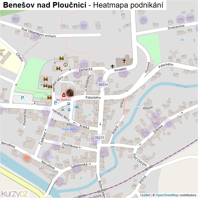 Mapa Benešov nad Ploučnicí - Firmy v části obce.