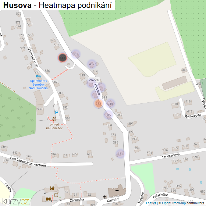 Mapa Husova - Firmy v ulici.