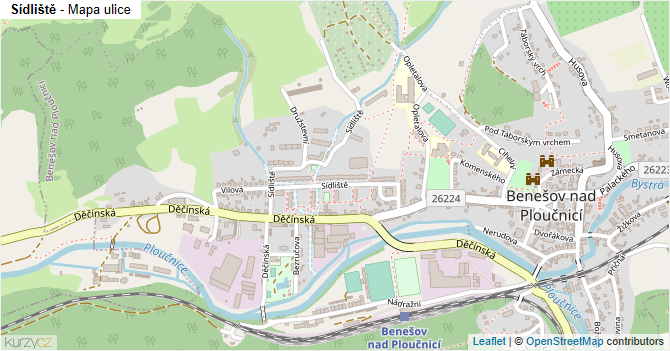 Sídliště - mapa ulice
