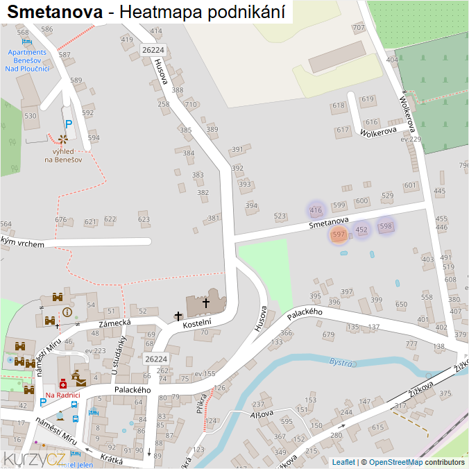 Mapa Smetanova - Firmy v ulici.