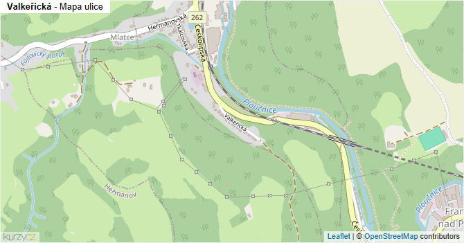 Valkeřická - mapa ulice