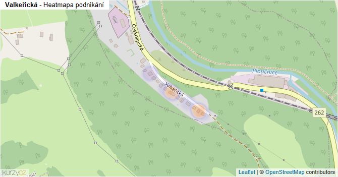 Valkeřická - mapa podnikání