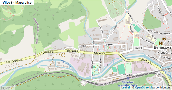 Vilová - mapa ulice