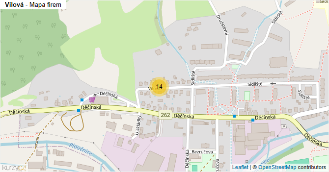 Vilová - mapa firem