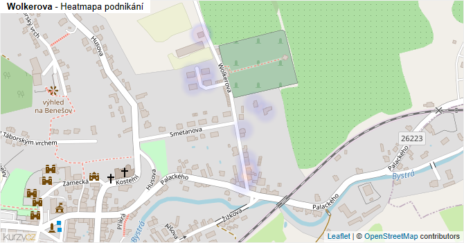 Wolkerova - mapa podnikání