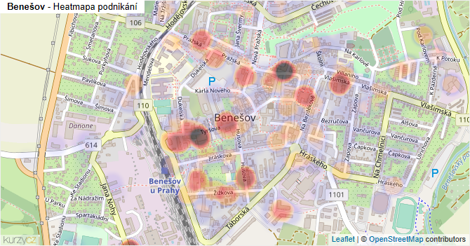 Benešov - mapa podnikání