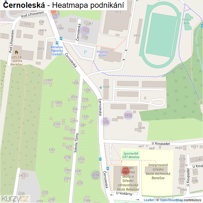 Mapa Černoleská - Firmy v ulici.
