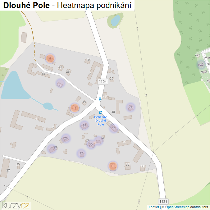 Mapa Dlouhé Pole - Firmy v části obce.