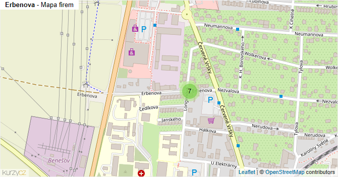 Erbenova - mapa firem