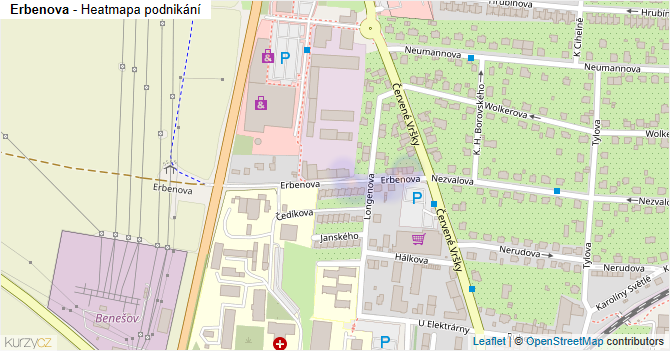 Erbenova - mapa podnikání