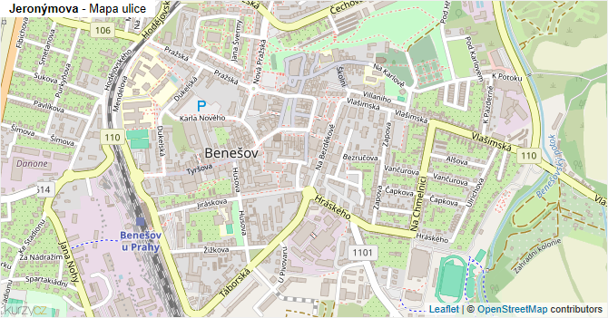Jeronýmova - mapa ulice