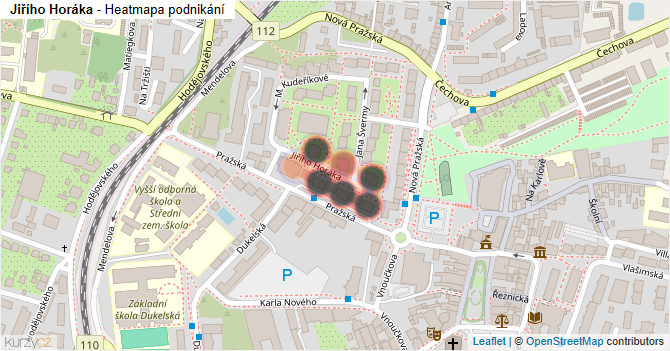 Jiřího Horáka - mapa podnikání