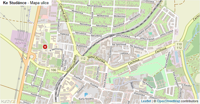 Ke Studánce - mapa ulice