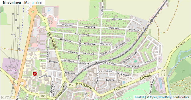 Nezvalova - mapa ulice