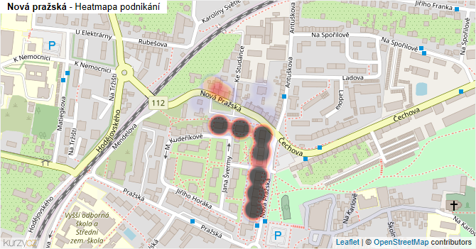 Nová pražská - mapa podnikání