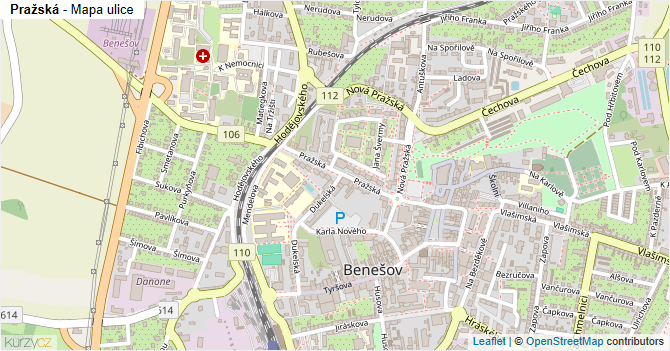 Pražská - mapa ulice