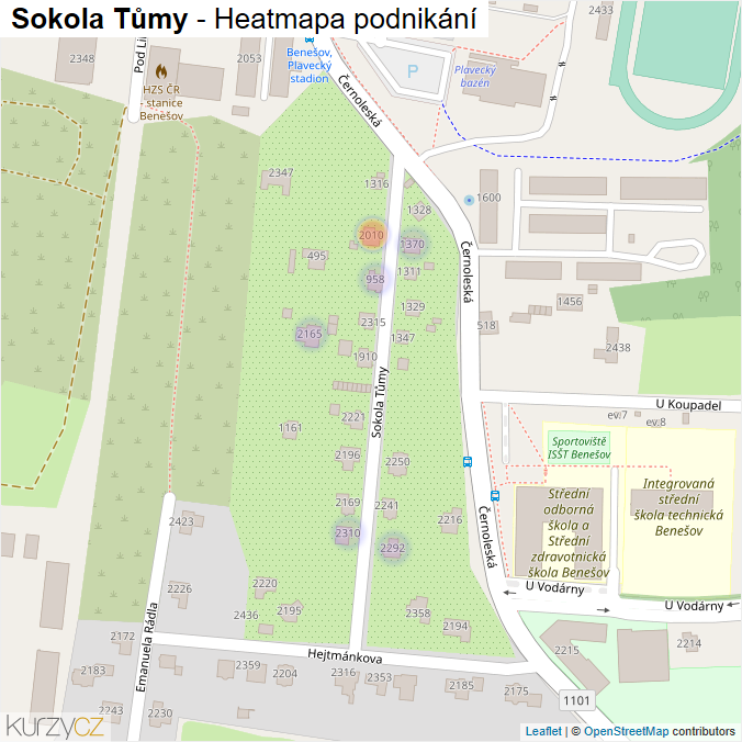 Mapa Sokola Tůmy - Firmy v ulici.