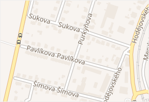 Sukova v obci Benešov - mapa ulice