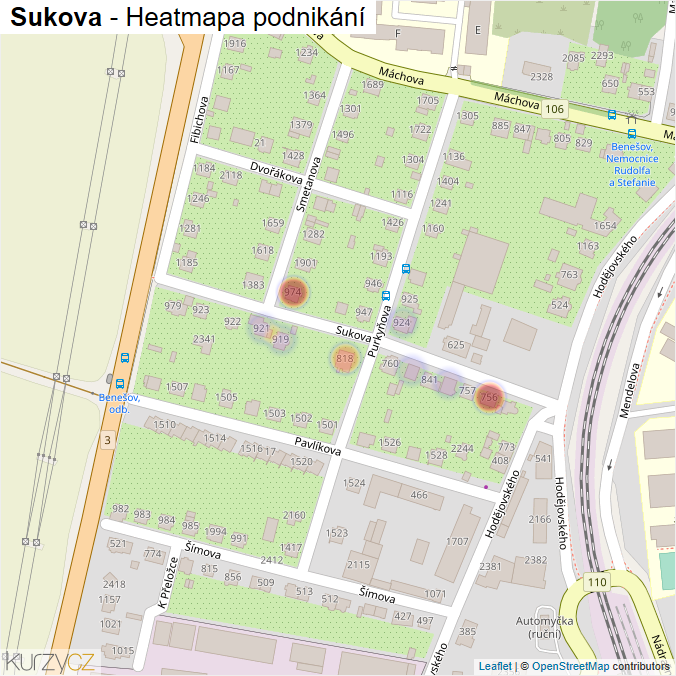 Mapa Sukova - Firmy v ulici.