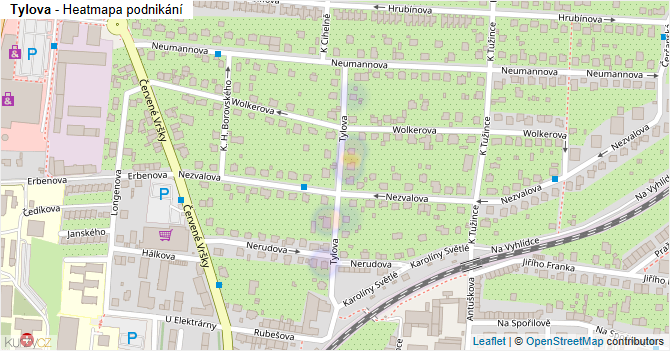Tylova - mapa podnikání