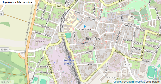 Tyršova - mapa ulice