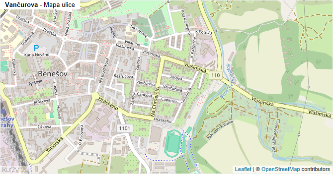 Vančurova - mapa ulice