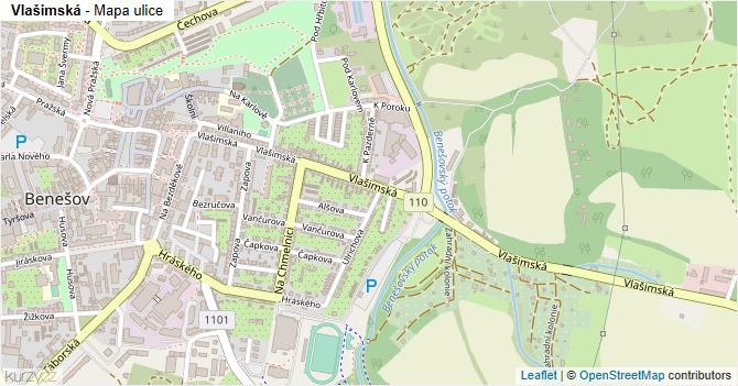 Vlašimská - mapa ulice