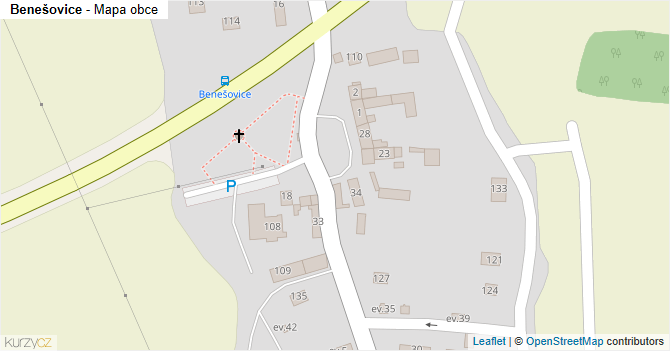 Benešovice - mapa obce