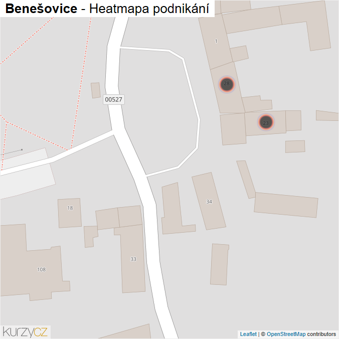 Mapa Benešovice - Firmy v obci.