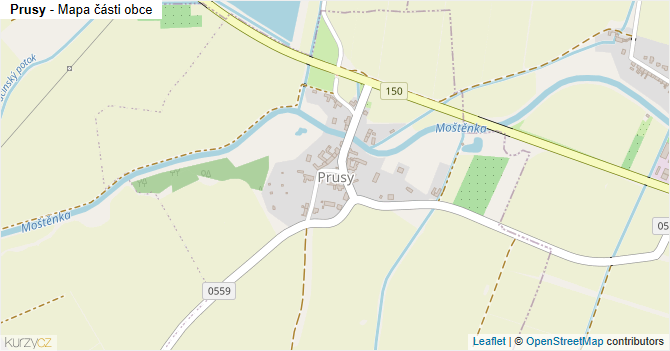 Prusy - mapa části obce